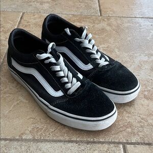 Vans Black and White Low-Top Skate Shoes